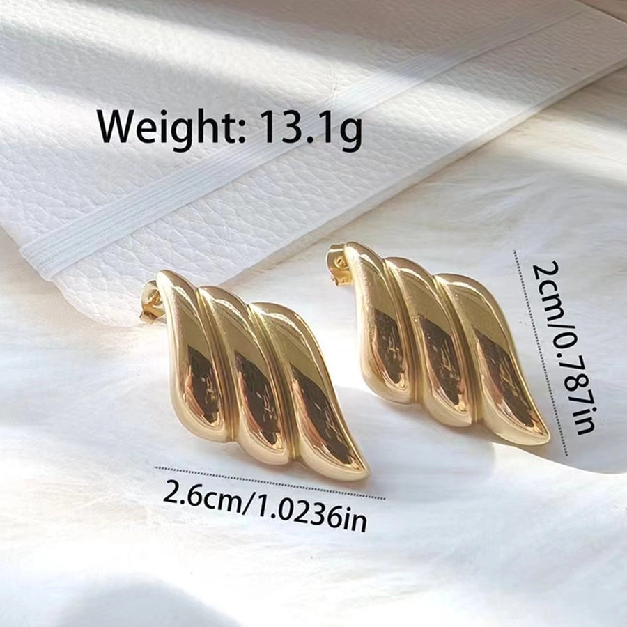 1 Pair Simple Style Wings Plating 304 Stainless Steel 18K Gold Plated Ear Studs