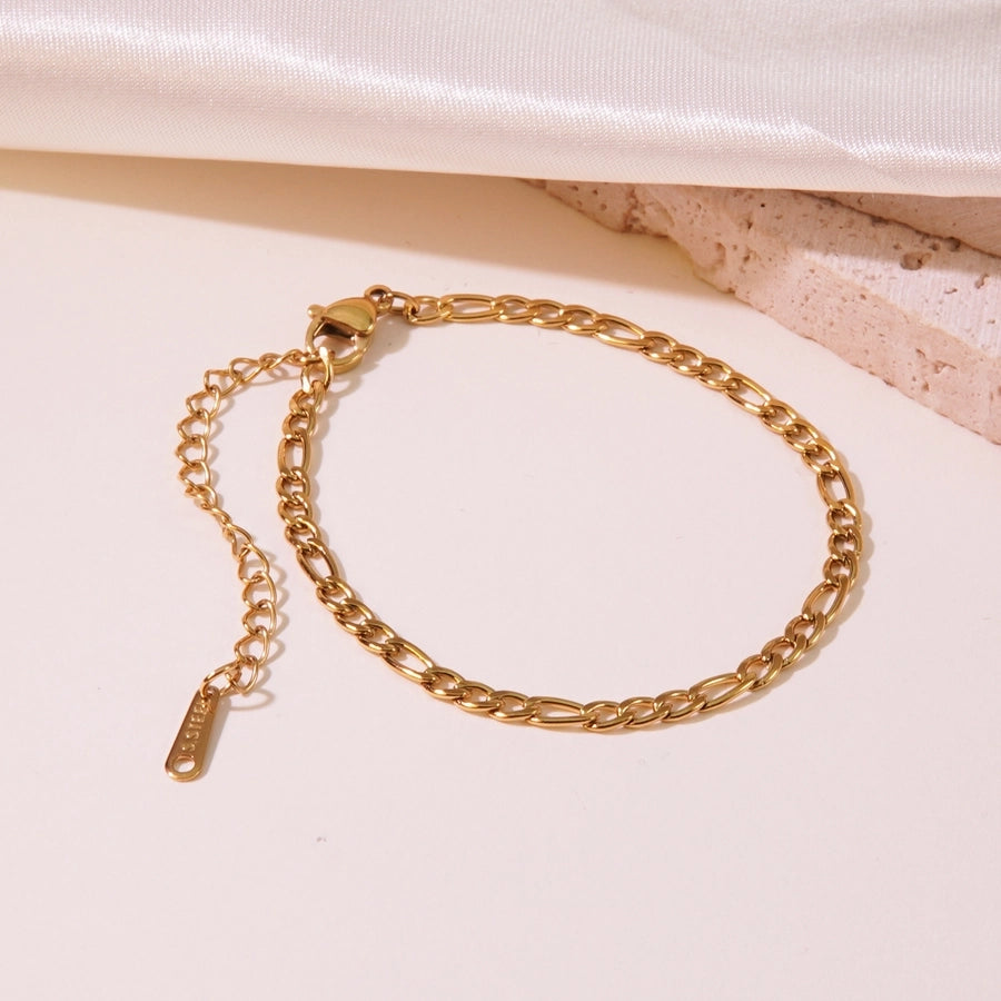 Jewelry Simple Style Classic Style Streetwear Geometric 304 Stainless Steel 18K Gold Plated Bracelets Necklace