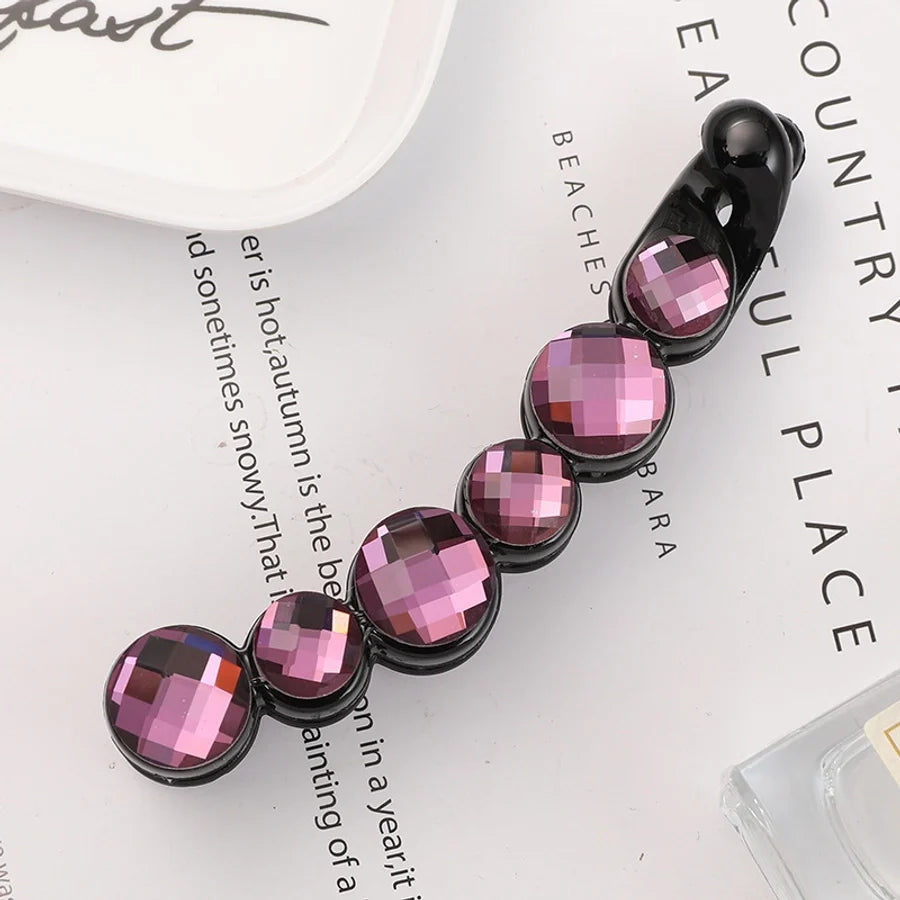 simple style geometric plastic artificial pearls hair clip