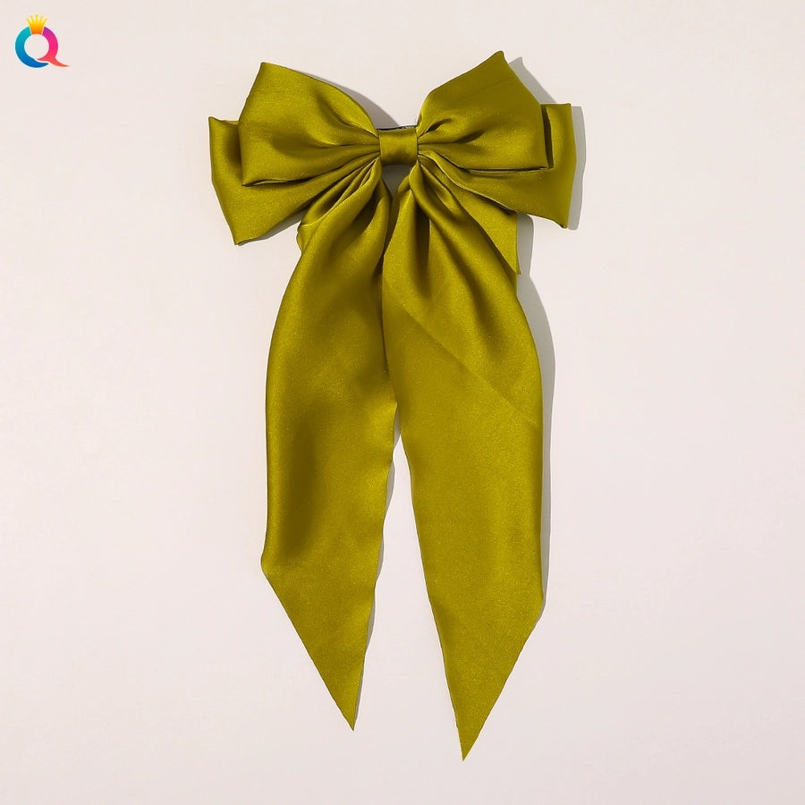simple style bow knot cloth printing hair clip 1 piece