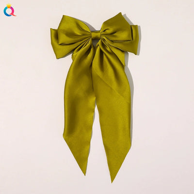 simple style bow knot cloth printing hair clip 1 piece