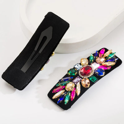 Women's Casual Vacation Classic Style Water Droplets Alloy Cloth Inlay Glass Hair Clip