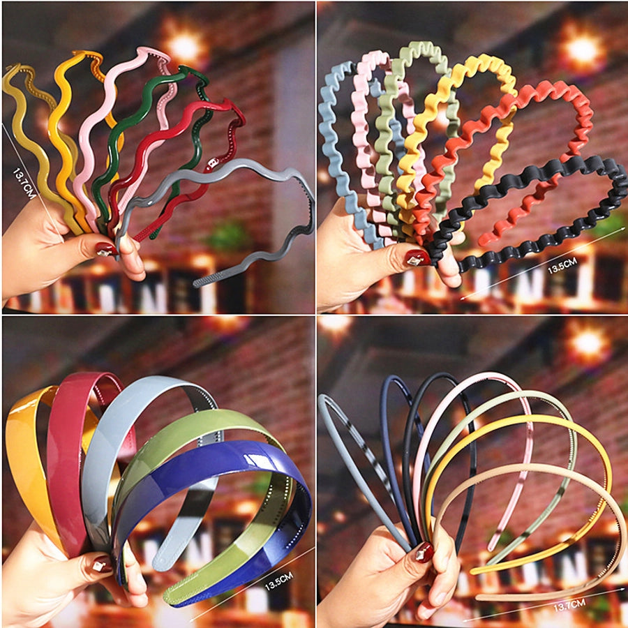 fashion waves solid color plastic hair band 1 piece