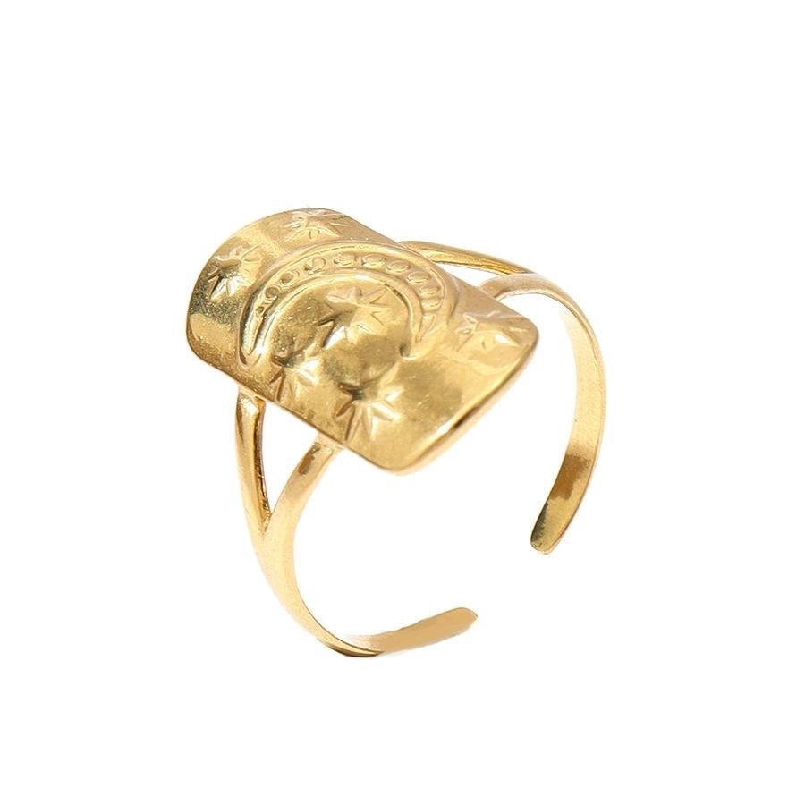 Jewelry Retro Devil's Eye Star Heart Shape 304 Stainless Steel Open Rings