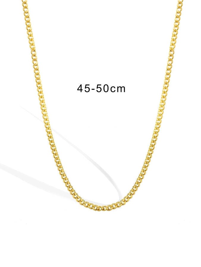Brass 18K Gold Plated Paper Clip Solid Color Long Necklace Necklace