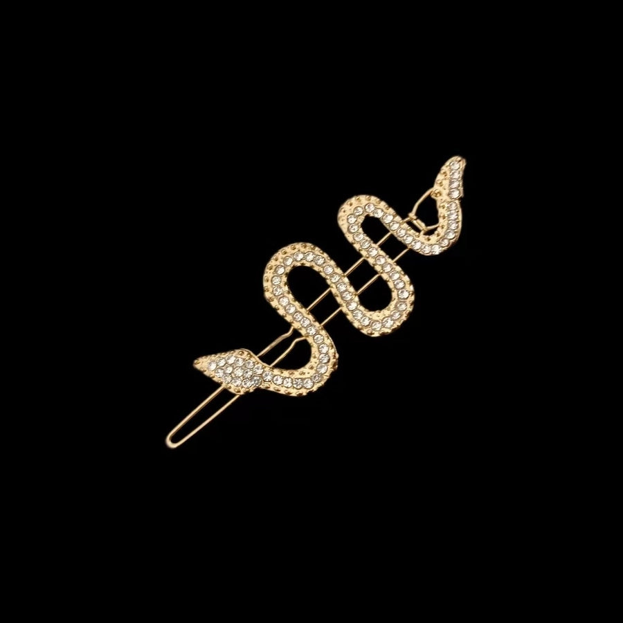 Personalized Snake-Shaped Hairpin Ladies Cold Style Retro Frog Buckle Alloy Rhinestone Clip Bangs Clip