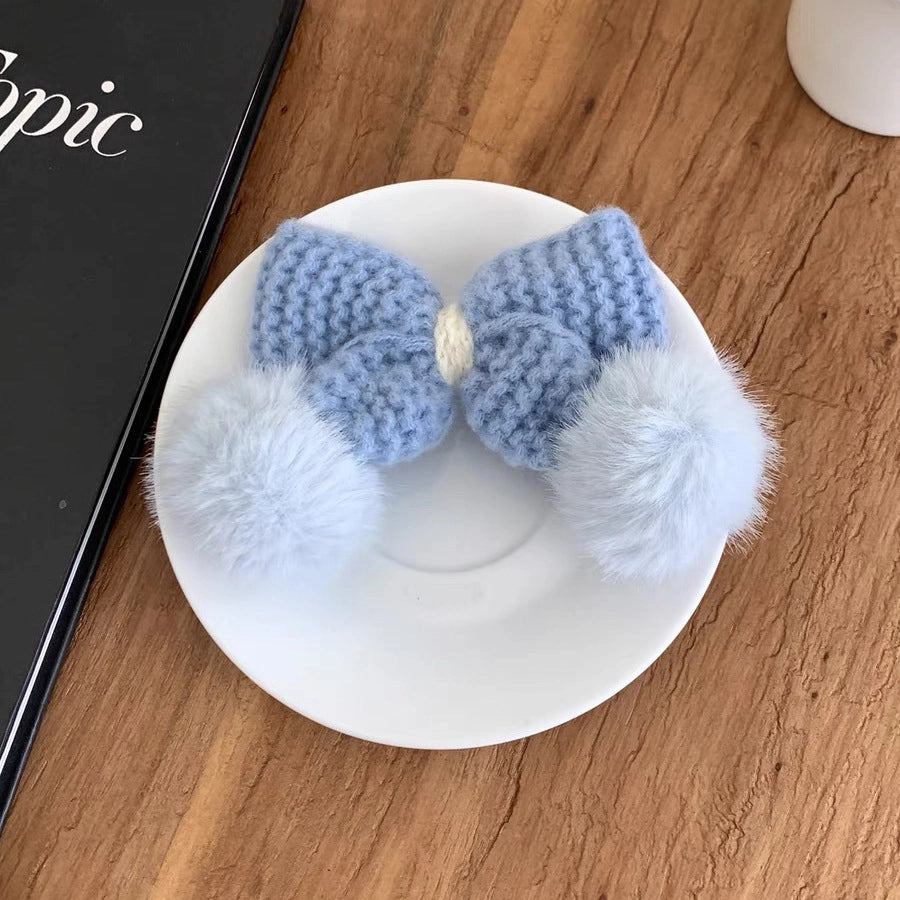 Women's Cute Sweet Bow Knot yarn Hair Clip