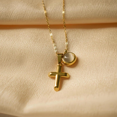 Jewelry Simple Style Cross 304 Stainless Steel Plating Pendant Necklace
