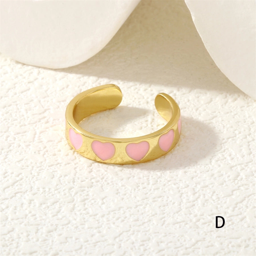 Jewelry Cute Pentagram Copper Enamel Open Rings