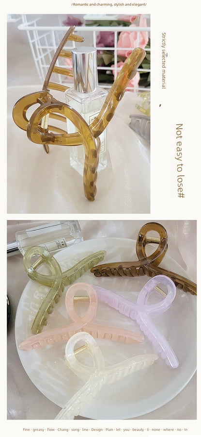 Korean-style Bright Face Non-scratch Disc Hair Clip Women's Large Frosted Elegant Shark Clip Back Head Hairpin Headwear Hair Clip