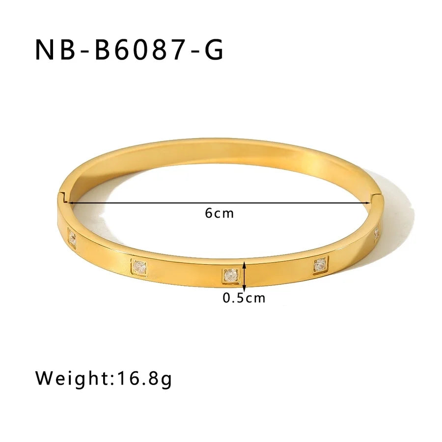 IG Style Simple Style Geometric 304 Stainless Steel Bangle In Bulk