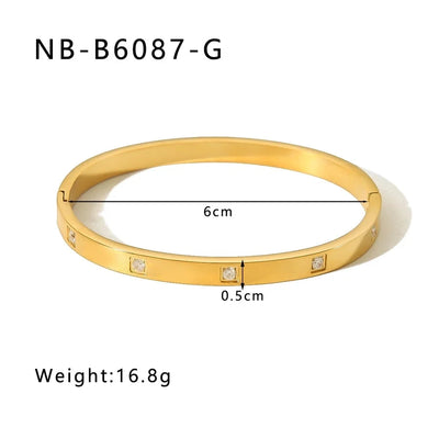 IG Style Simple Style Geometric 304 Stainless Steel Bangle In Bulk