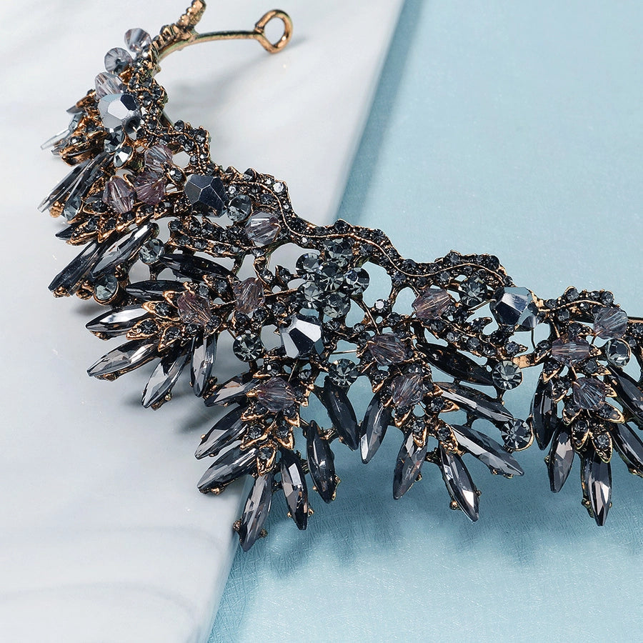 retro crown alloy inlay rhinestones 1 piece