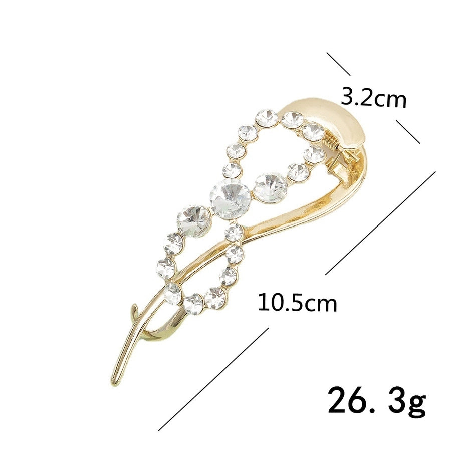 fashion solid color metal plating inlay rhinestones pearl hair clip 1 piece