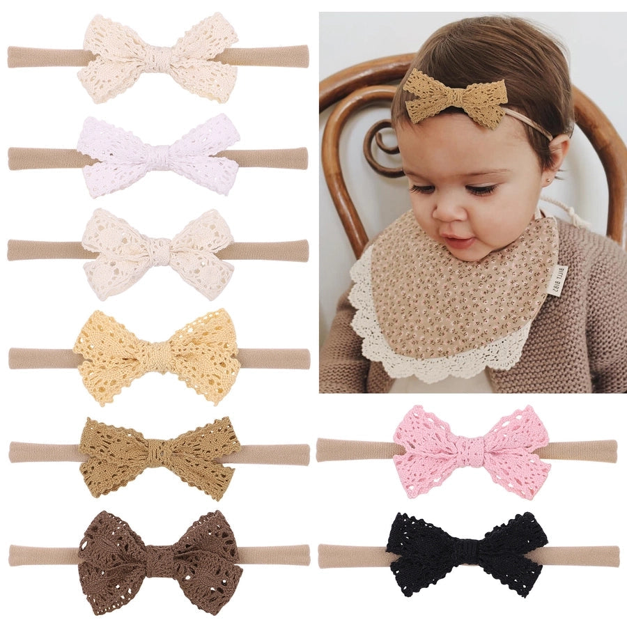 pure color lace bow children hairband