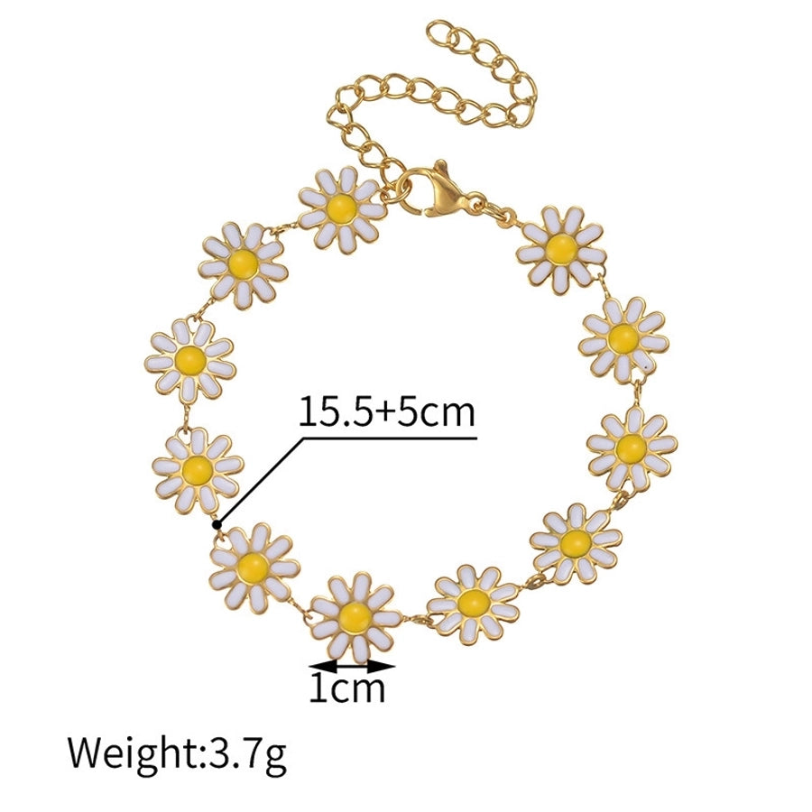 Elegant Flower 304 Stainless Steel Stainless Steel Bracelets In Bulk