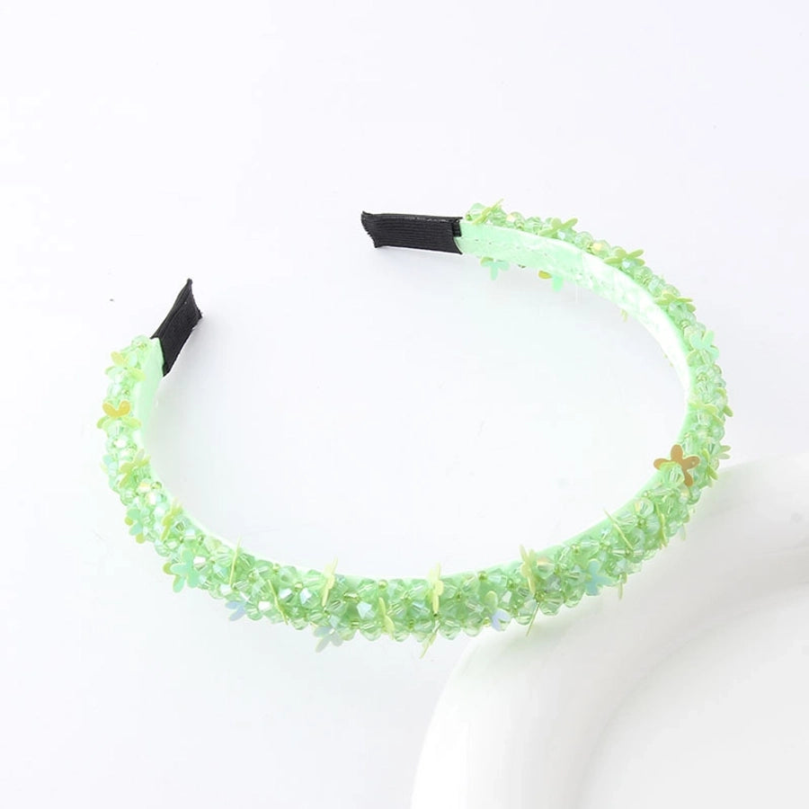 sweet solid color artificial crystal hair band 1 piece