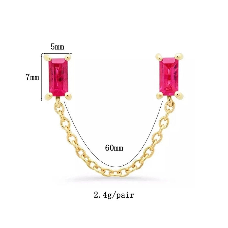 1 Pair Casual Elegant Geometric Copper Zircon 24K Gold Plated Drop Earrings