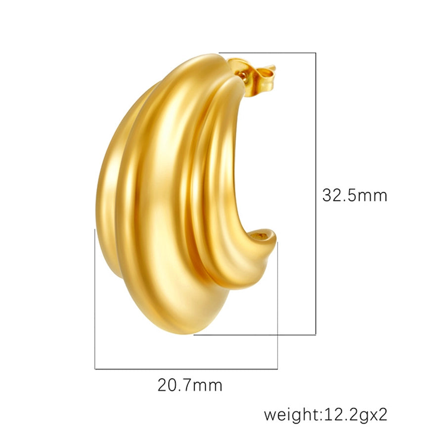 1 Pair Vacation Solid Color Titanium Steel Ear Studs