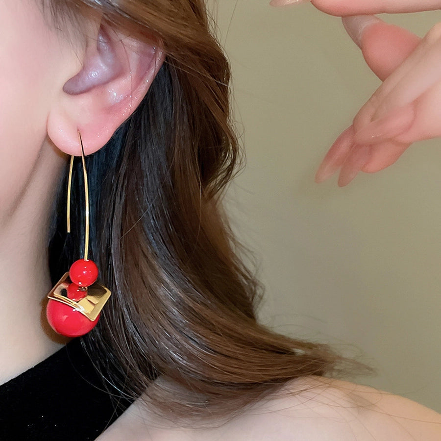 1 Pair Simple Style Round Plating Copper Resin Ear hook