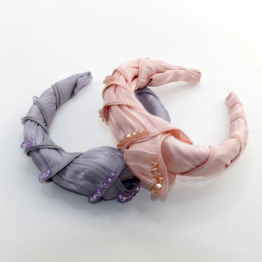 Vintage Style Women's Solid Color Artificial Crystal Cloth Hair Band