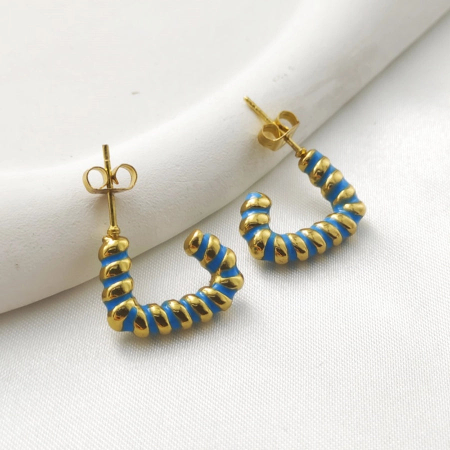 1 Pair Elegant Classic Style Geometric Enamel 304 Stainless Steel Stainless Steel Earrings