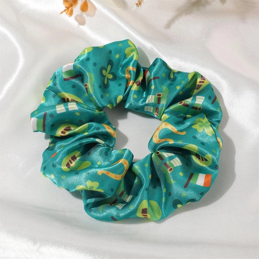 Women's Simple Style Artistic Four Leaf Clover satin Hair Tie