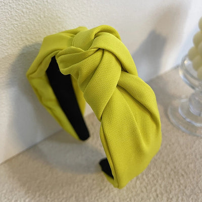 Europe and America  New Hair-Hoop Headband Versatile  Textured Fabric Headdress Hairpin Wide Brim Knotted Hair Hoop