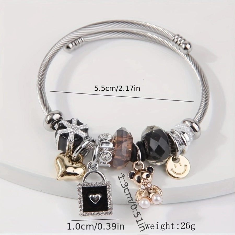 Elegant Lady Modern Style Bear 304 Stainless Steel Alloy Bangle In Bulk