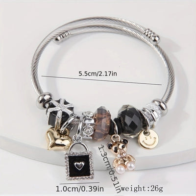 Elegant Lady Modern Style Bear 304 Stainless Steel Alloy Bangle In Bulk