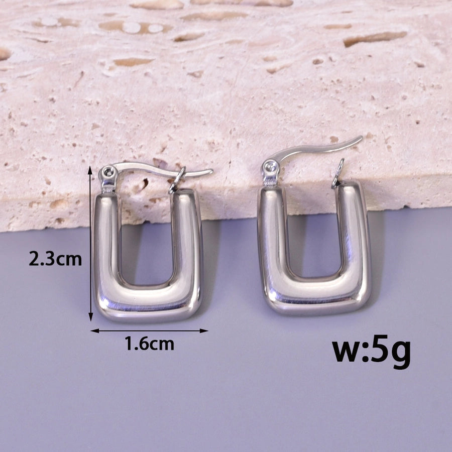 1 Pair Simple Style Geometric 304 Stainless Steel 18K Gold Plated Ear Studs