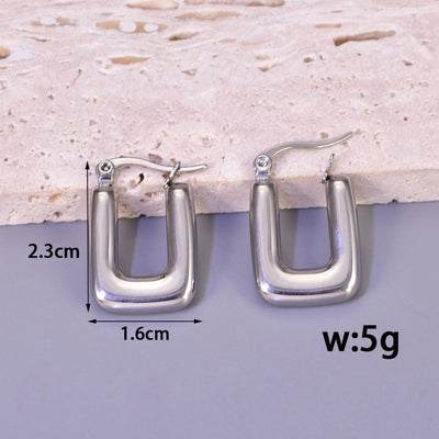 1 Pair Simple Style Geometric 304 Stainless Steel 18K Gold Plated Ear Studs