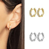 1 Pair Casual Simple Style Geometric Inlay Copper Zircon 24K Gold Plated Earrings