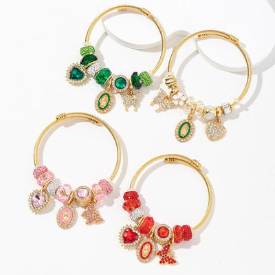 Modern Style Simple Style Geometric Heart Shape 304 Stainless Steel Alloy Artificial Crystal Bangle In Bulk