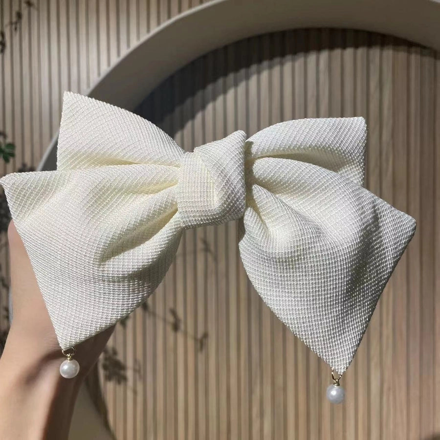elegant solid color cloth bowknot hair clip