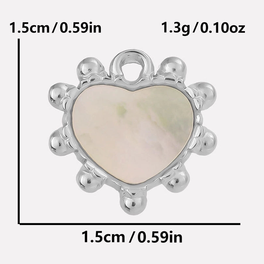 Jewelry Vintage Style Classic Style Heart Shape 304 Stainless Steel Shell Abalone Shell 18K Gold Plated Pendant Necklace