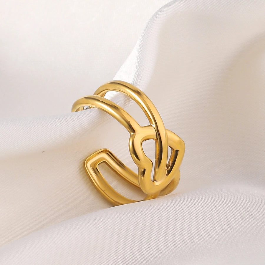 Jewelry Elegant Heart Shape Titanium Steel Open Rings