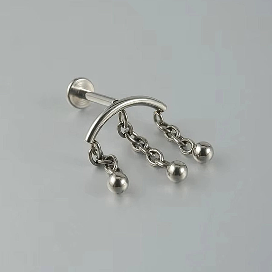 1 Piece Lip Rings Elegant Glam Ethnic Style Clouds Smile Face Wings 304 Stainless Steel Pure Titanium Titanium Alloy Tassel Zircon 14K Gold Plated White Gold Plated Lip Rings Ear Cartilage Rings & Studs