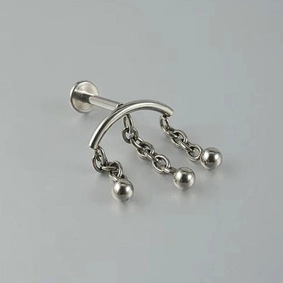 1 Piece Lip Rings Elegant Glam Ethnic Style Clouds Smile Face Wings 304 Stainless Steel Pure Titanium Titanium Alloy Tassel Zircon 14K Gold Plated White Gold Plated Lip Rings Ear Cartilage Rings & Studs