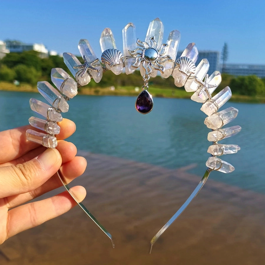 retro moon starfish crystal handmade hair band