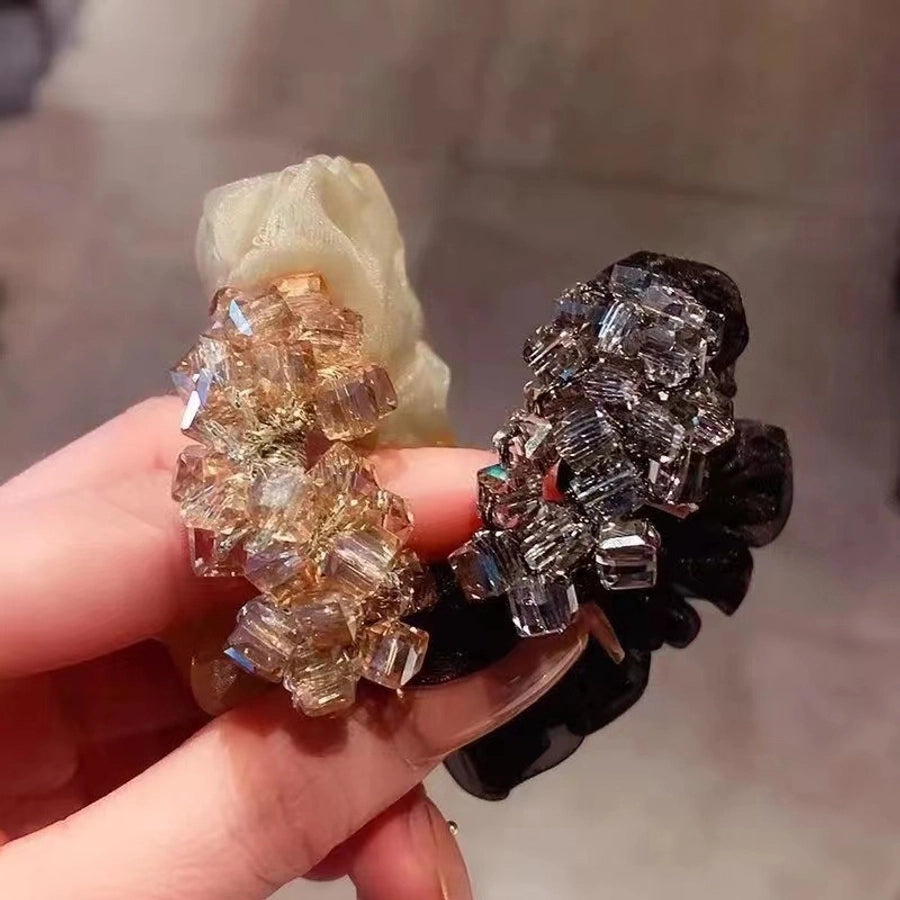 elegant simple style solid color organza hair tie