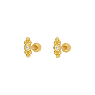 1 Pair Simple Style Geometric Star Inlay Copper Zircon Gold Plated Earrings Ear Studs