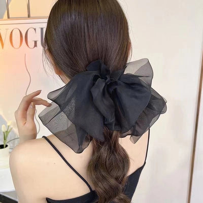 simple style bow knot cloth hair clip