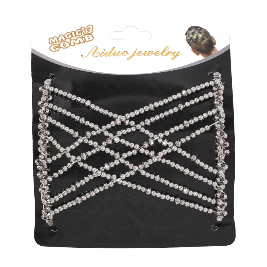 fashion geometric alloy resin seed bead hair combs 1 piece