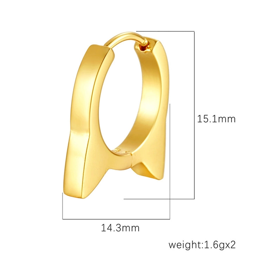 1 Pair Cute Solid Color Polishing 304 Stainless Steel 18K Gold Plated Earrings