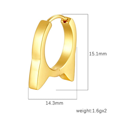 1 Pair Cute Solid Color Polishing 304 Stainless Steel 18K Gold Plated Earrings