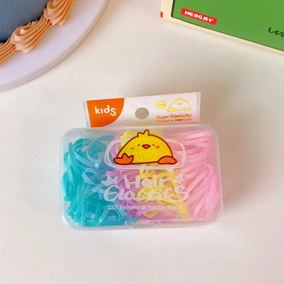 cartoon style colorful elastic band pleated rubber band 1 set