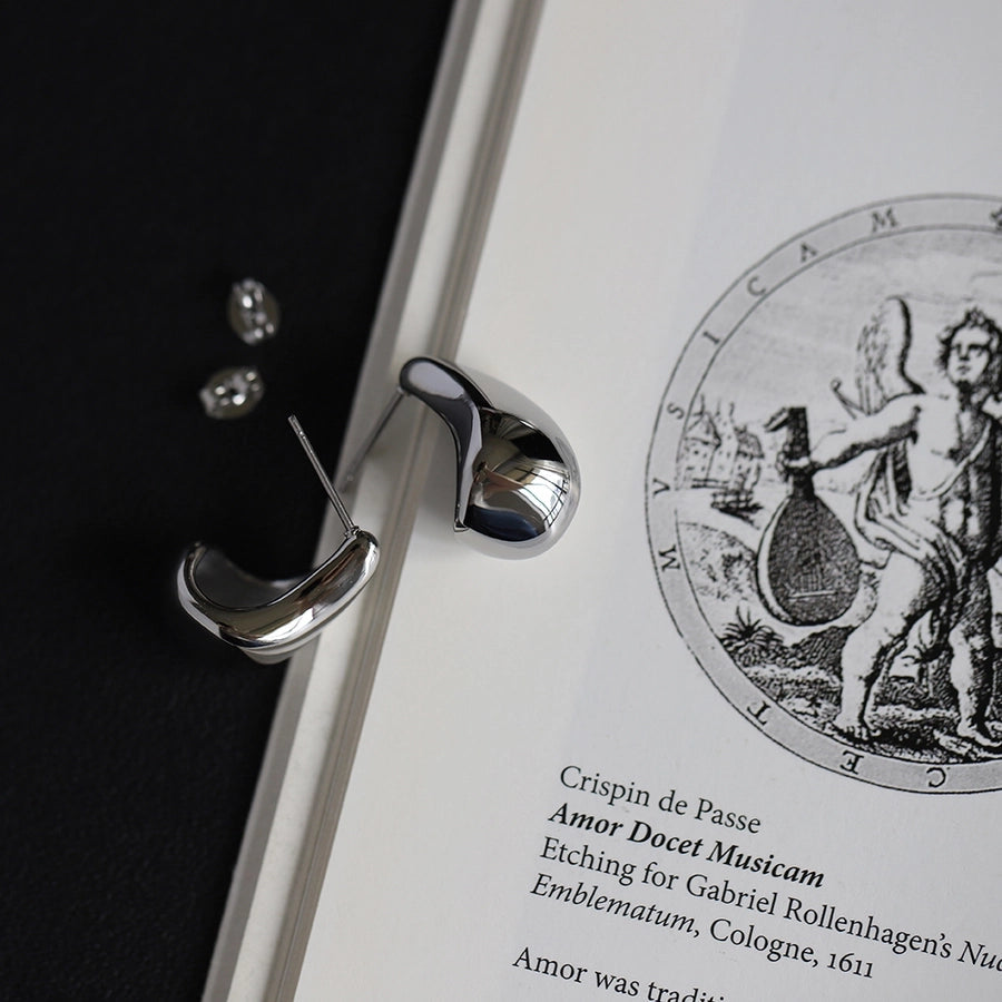 1 Pair Vintage Style British Style Water Droplets 304 Stainless Steel Ear Studs