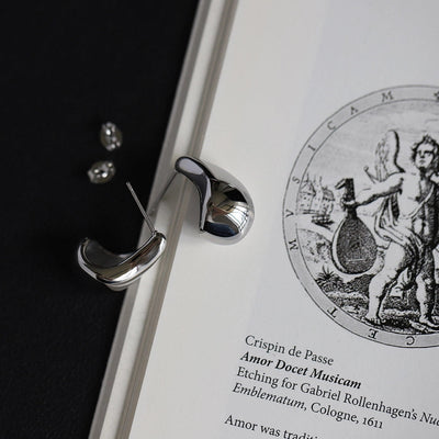 1 Pair Vintage Style British Style Water Droplets 304 Stainless Steel Ear Studs