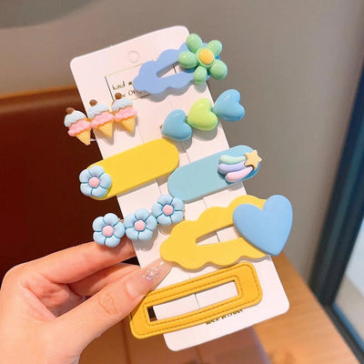 sweet heart shape flower bow knot plastic resin hair clip